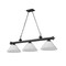 Z-Lite Cordon 3 Light Billiard, Matte Black & White Linen 2306-3MB-AWL14 - alternate 5